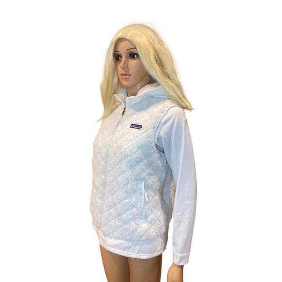 PATAGONIA Women's S Los Gatos Reversible Hooded Fleece Vest White - Picture 15 of 17